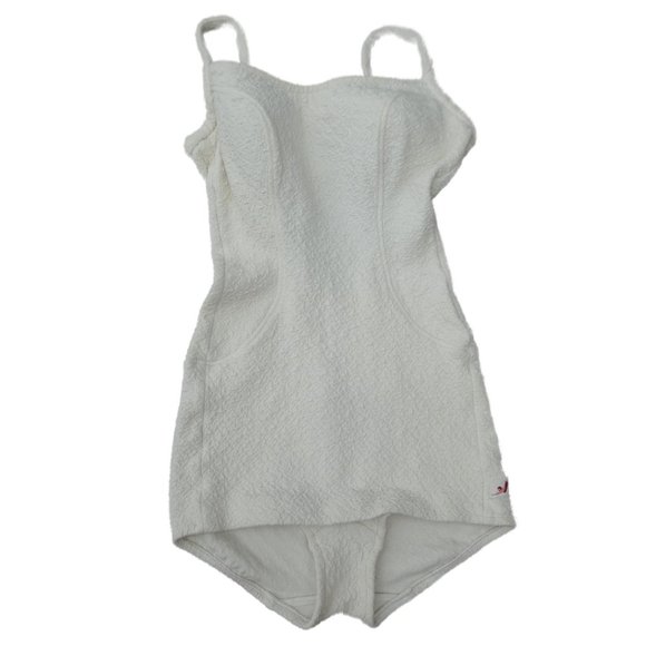 Vintage Jantzen Swimsuit Ecru Modesty Skirt Bra Cups Tummy Panel USA 12 - Picture 5 of 13